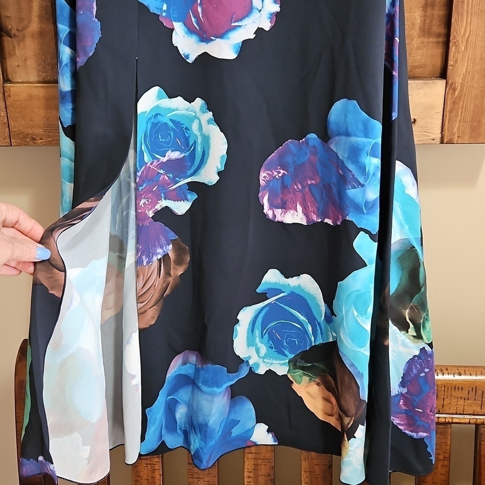 Babaton Floral Open Back Midi Dress Long Sleeve Size 0 - Picture 4 of 16